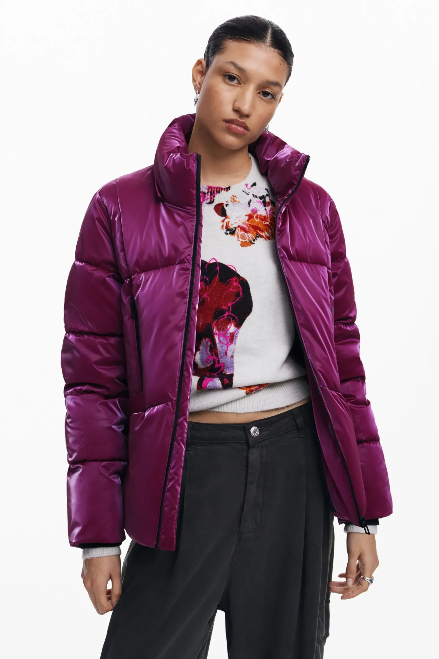 Abrigos Y Chaquetas-Desigual Abrigo acolchado capucha