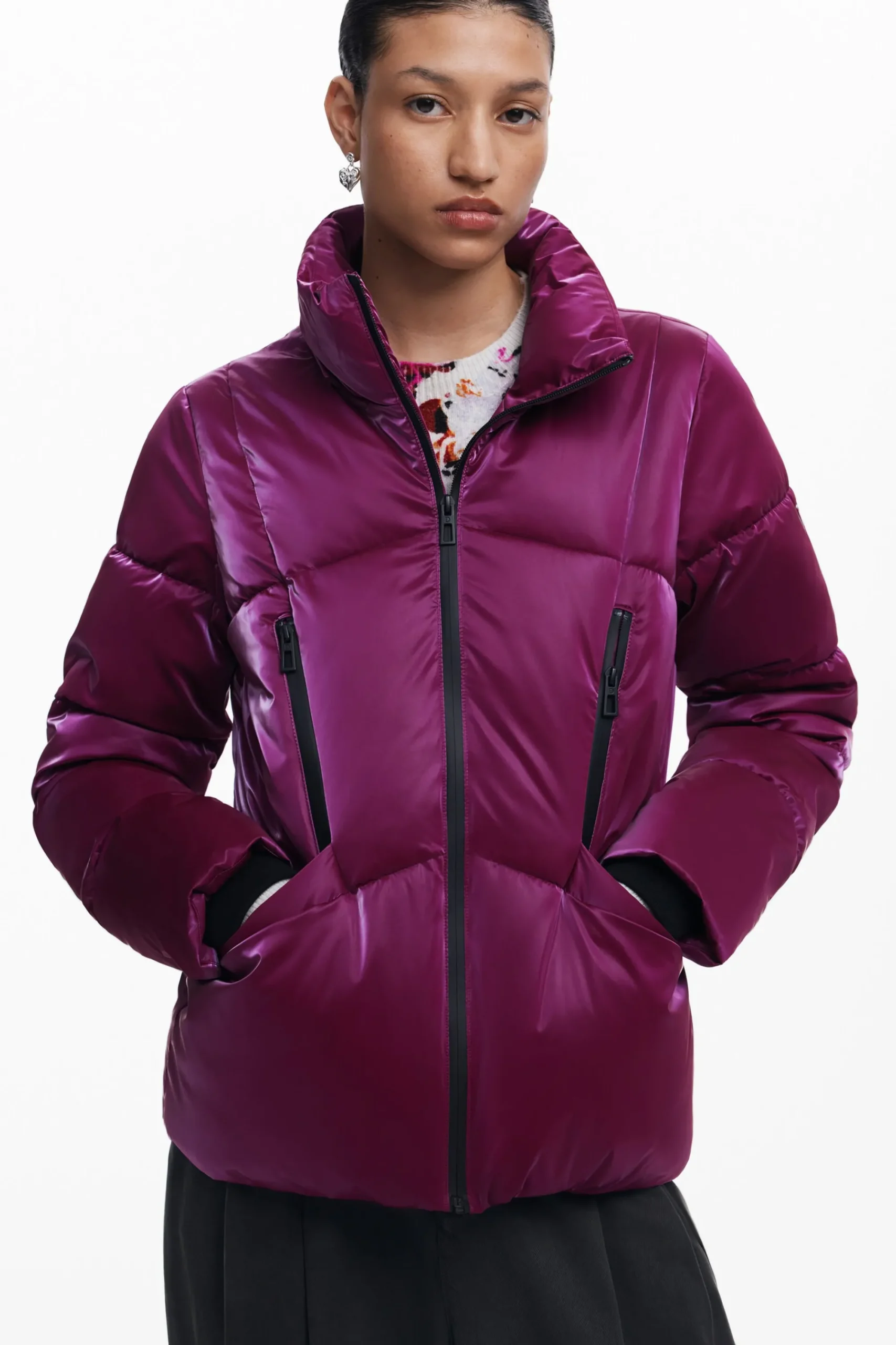 Abrigos Y Chaquetas-Desigual Abrigo acolchado capucha