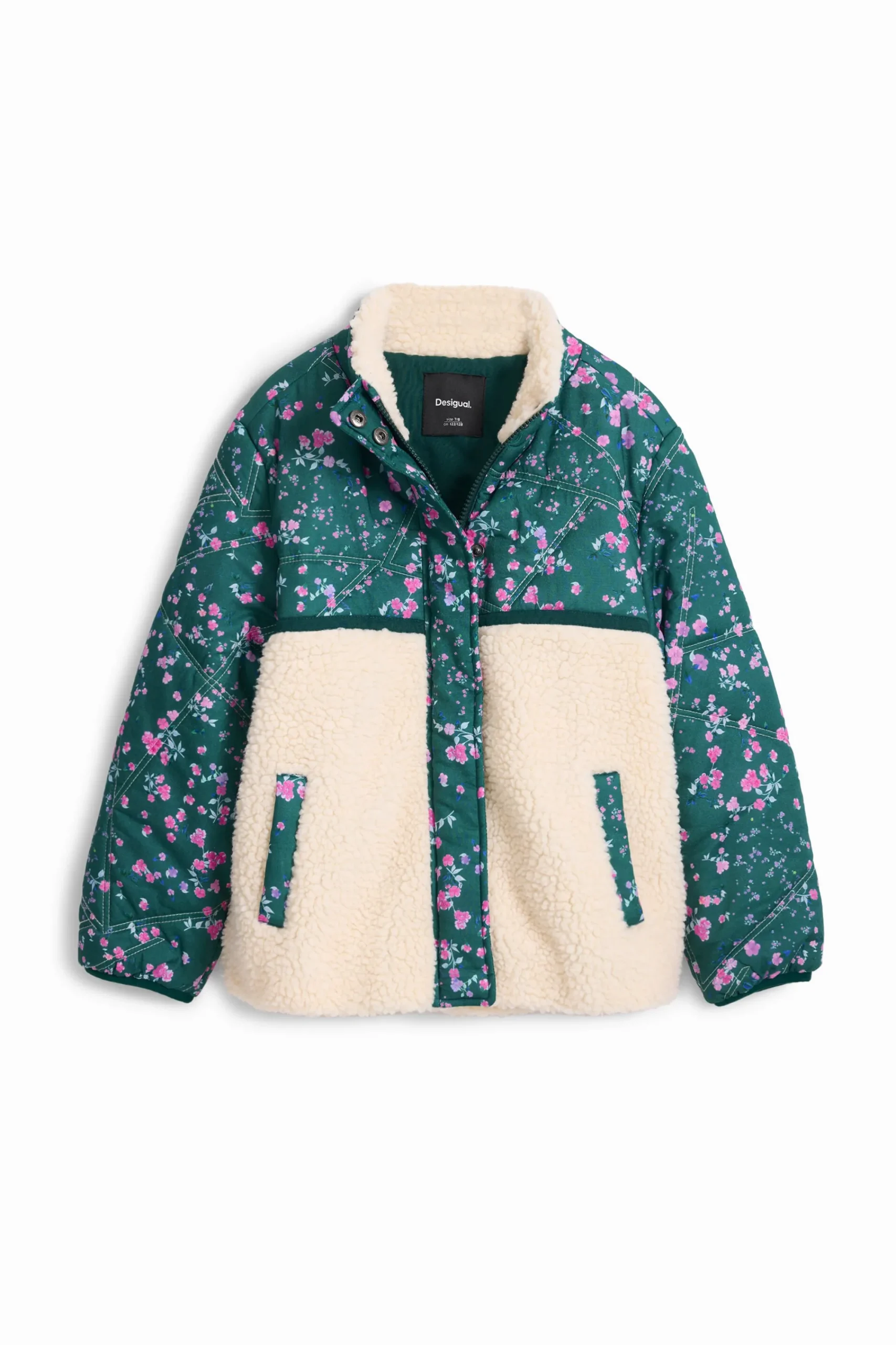 Abrigos Y Chaquetas-Desigual Abrigo acolchado combinado