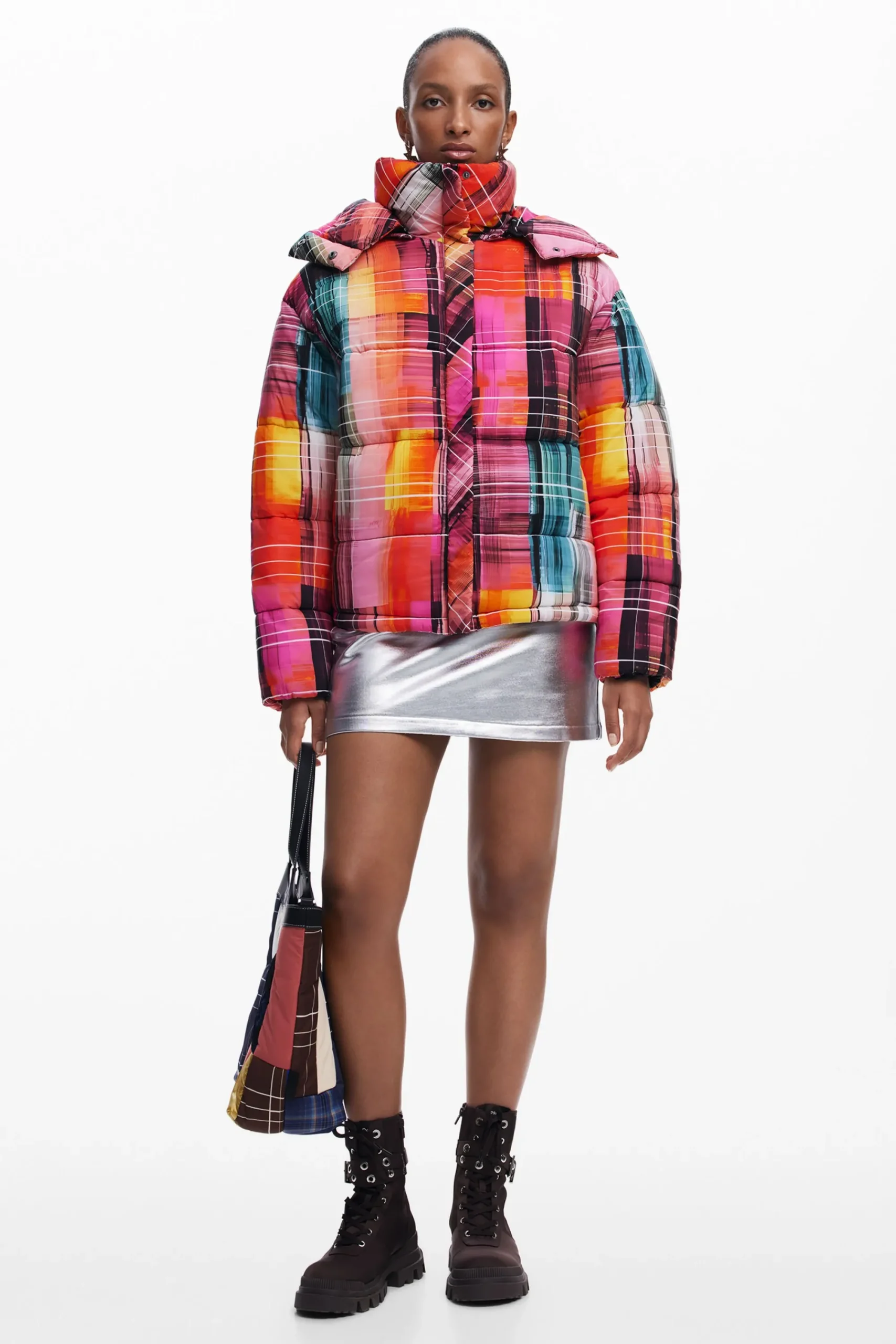 Abrigos Y Chaquetas-Desigual Abrigo acolchado cuadros