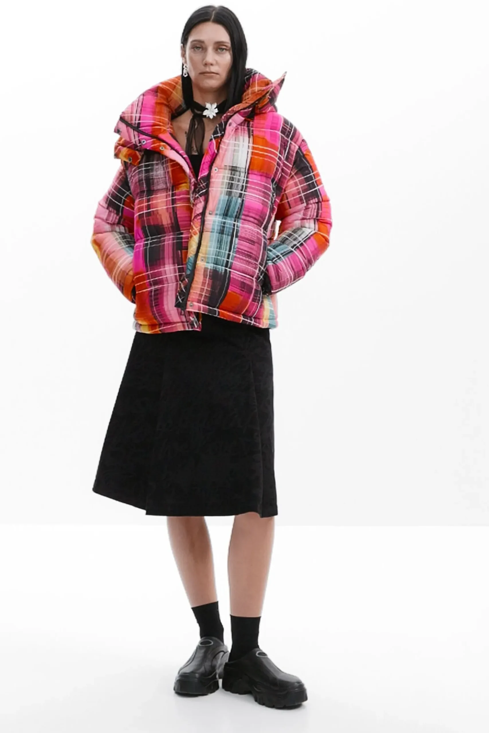 Abrigos Y Chaquetas-Desigual Abrigo acolchado cuadros