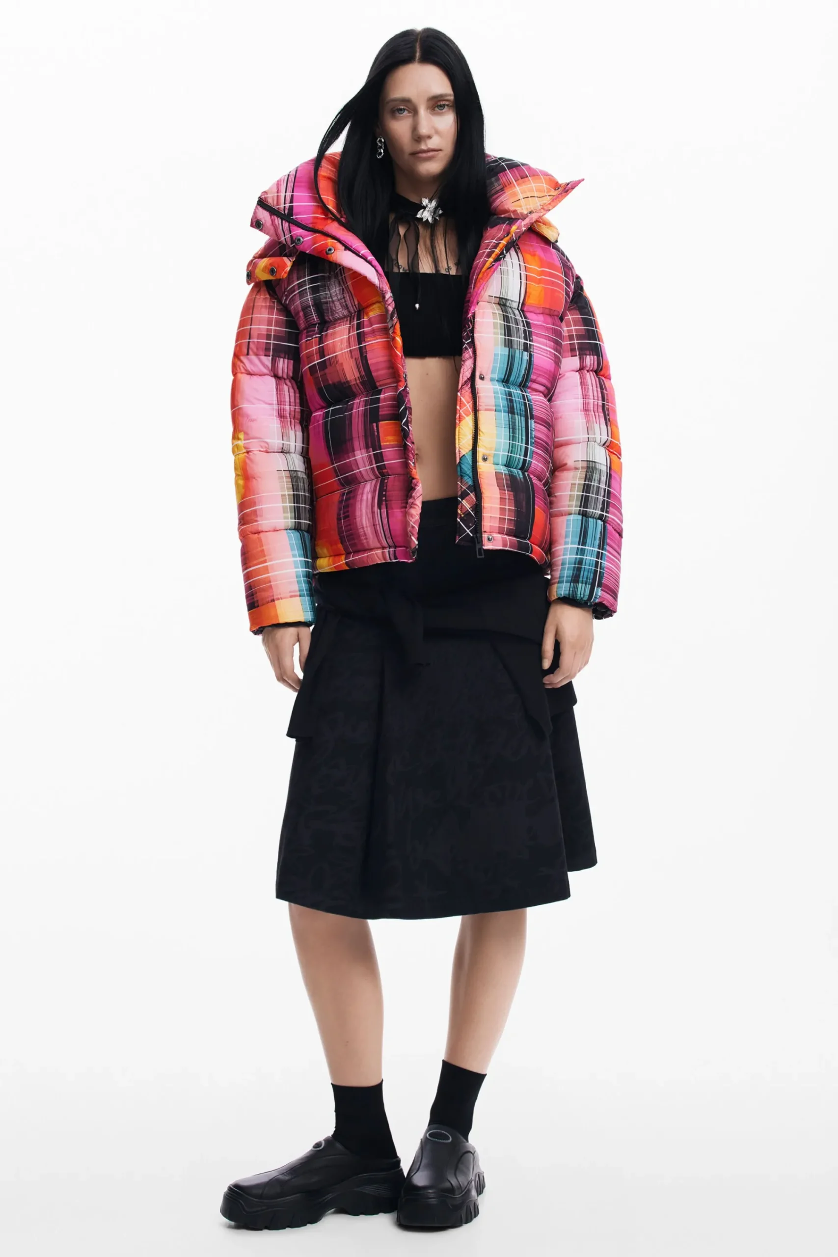 Abrigos Y Chaquetas-Desigual Abrigo acolchado cuadros