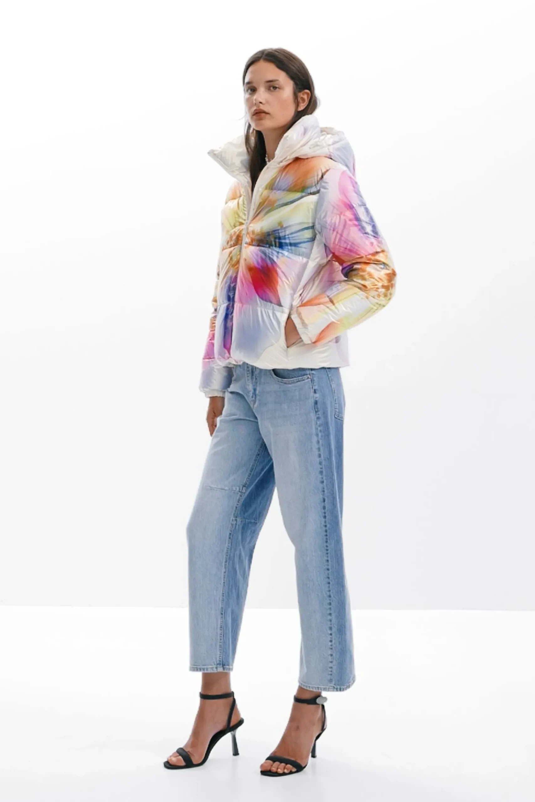 Abrigos Y Chaquetas-Desigual Abrigo acolchado flor