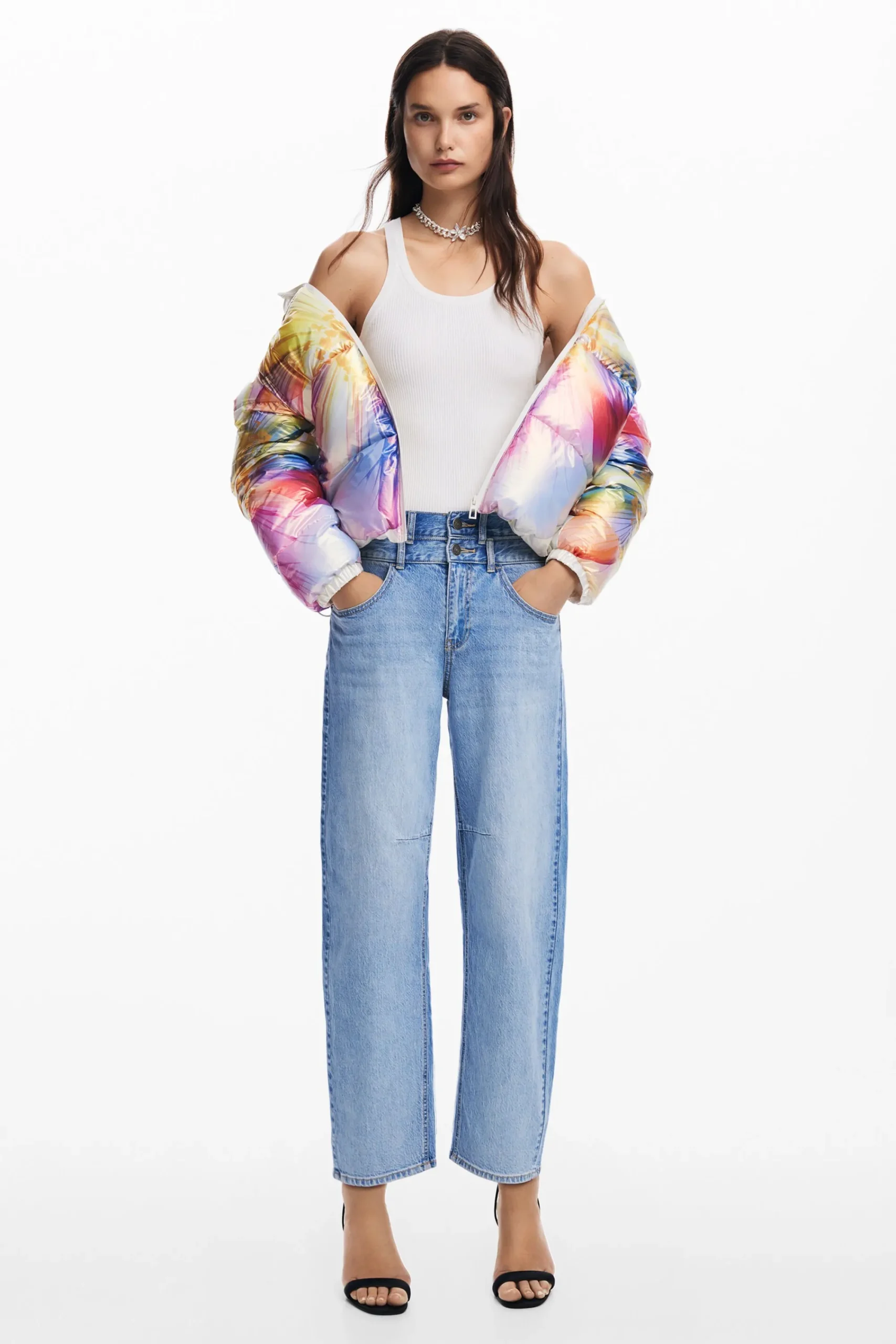 Abrigos Y Chaquetas-Desigual Abrigo acolchado flor