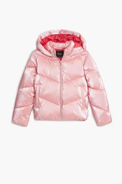 Abrigos Y Chaquetas-Desigual Abrigo acolchado metalizado capucha
