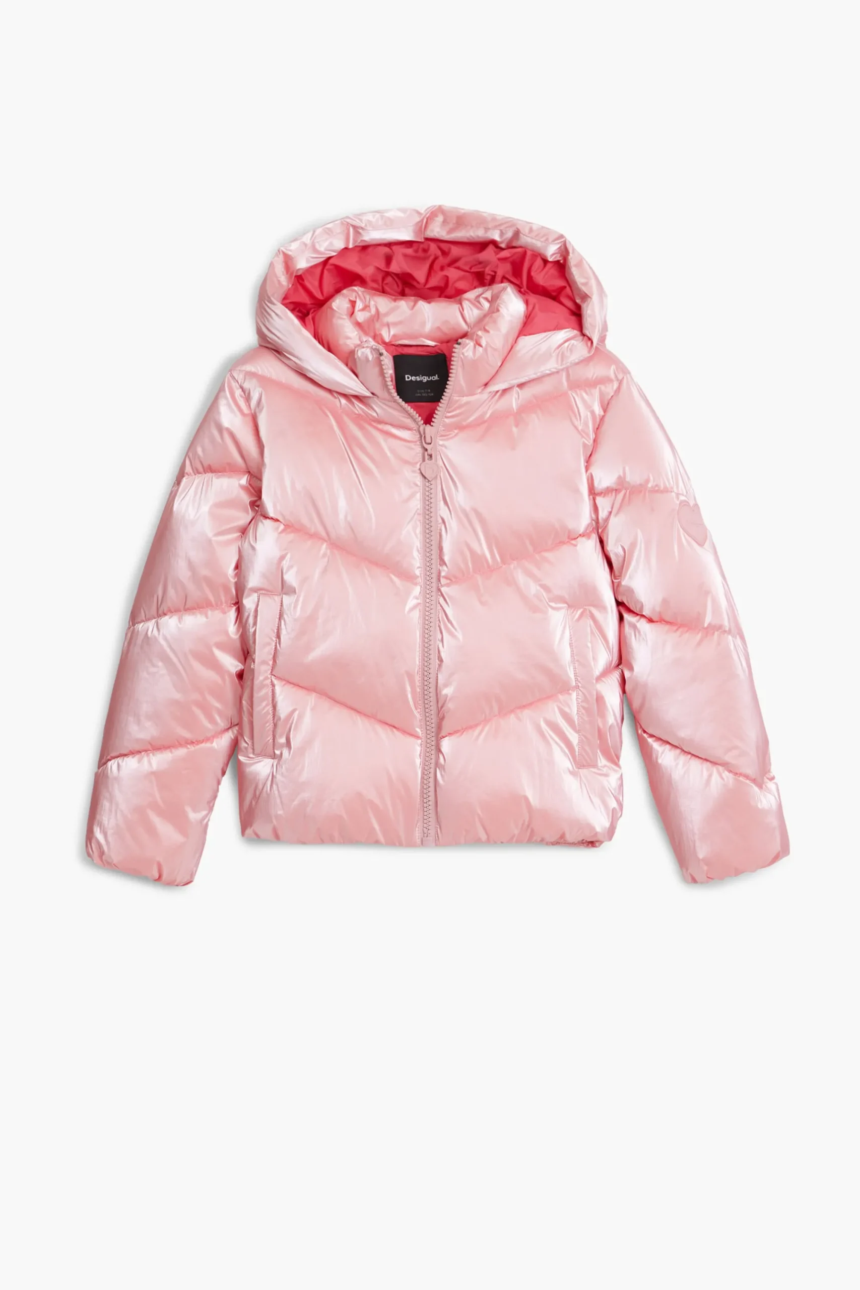 Abrigos Y Chaquetas-Desigual Abrigo acolchado metalizado capucha