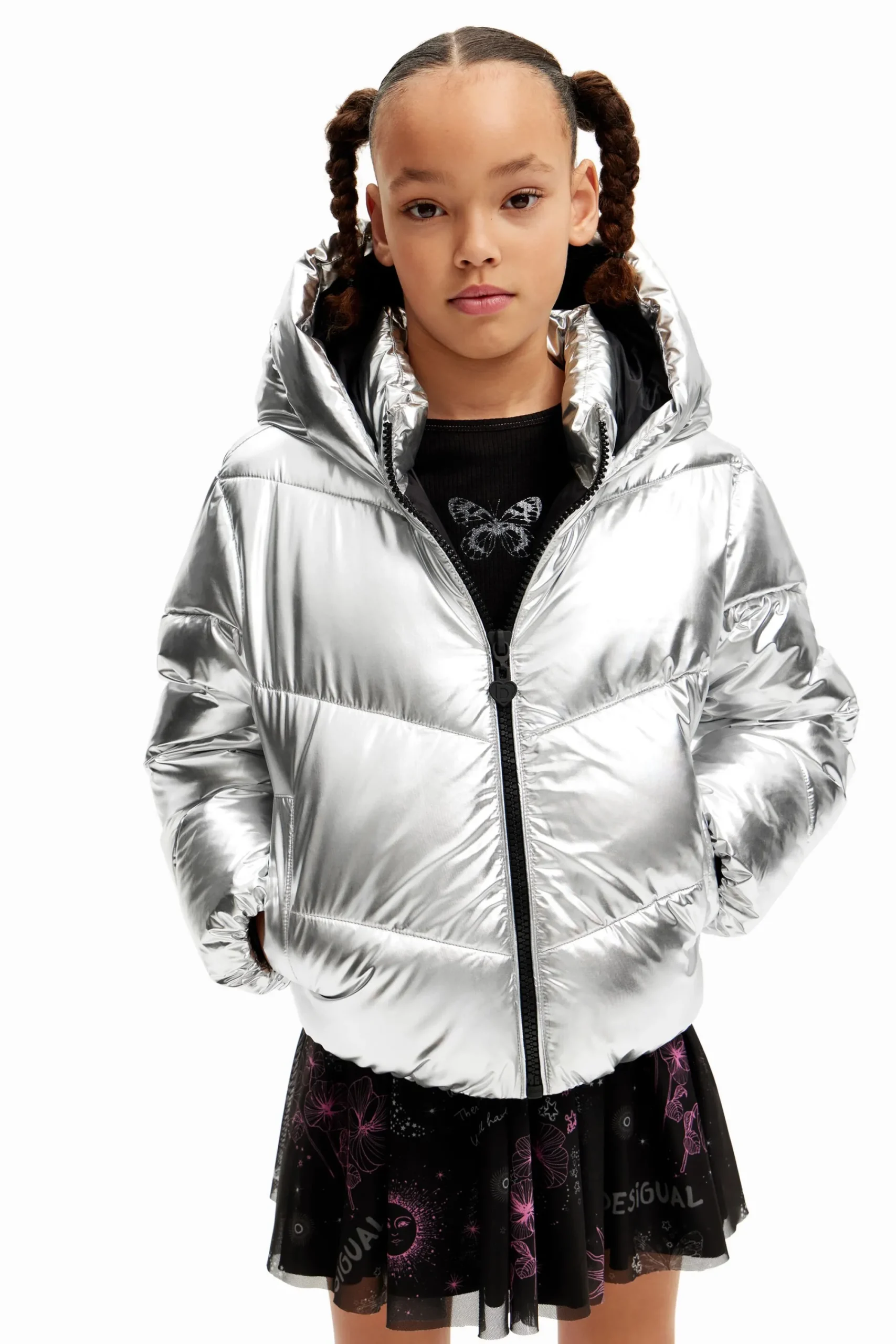 Abrigos Y Chaquetas-Desigual Abrigo acolchado metalizado