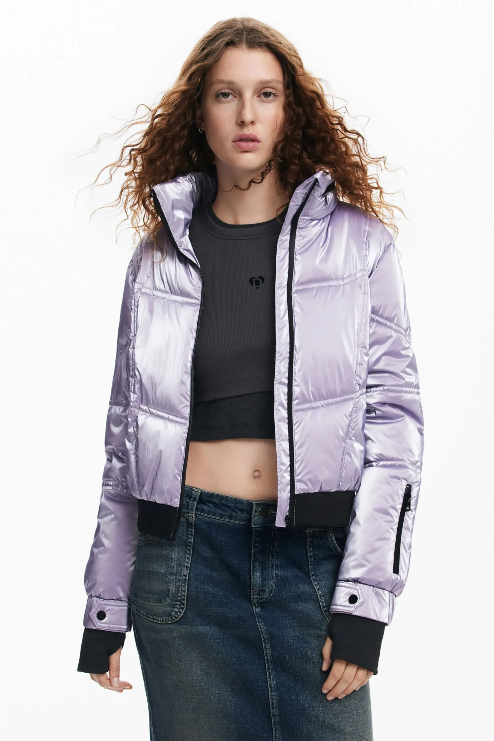 Abrigos Y Chaquetas-Desigual Abrigo acolchado metalizado