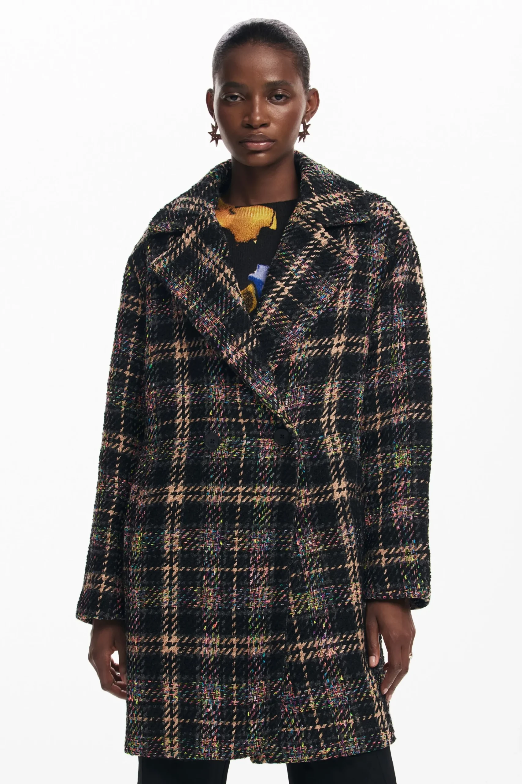 Abrigos Y Chaquetas-Desigual Abrigo corto cuadros