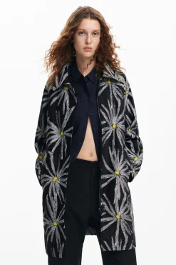 Abrigos Y Chaquetas-Desigual Abrigo estampado margaritas