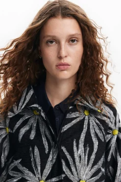 Abrigos Y Chaquetas-Desigual Abrigo estampado margaritas