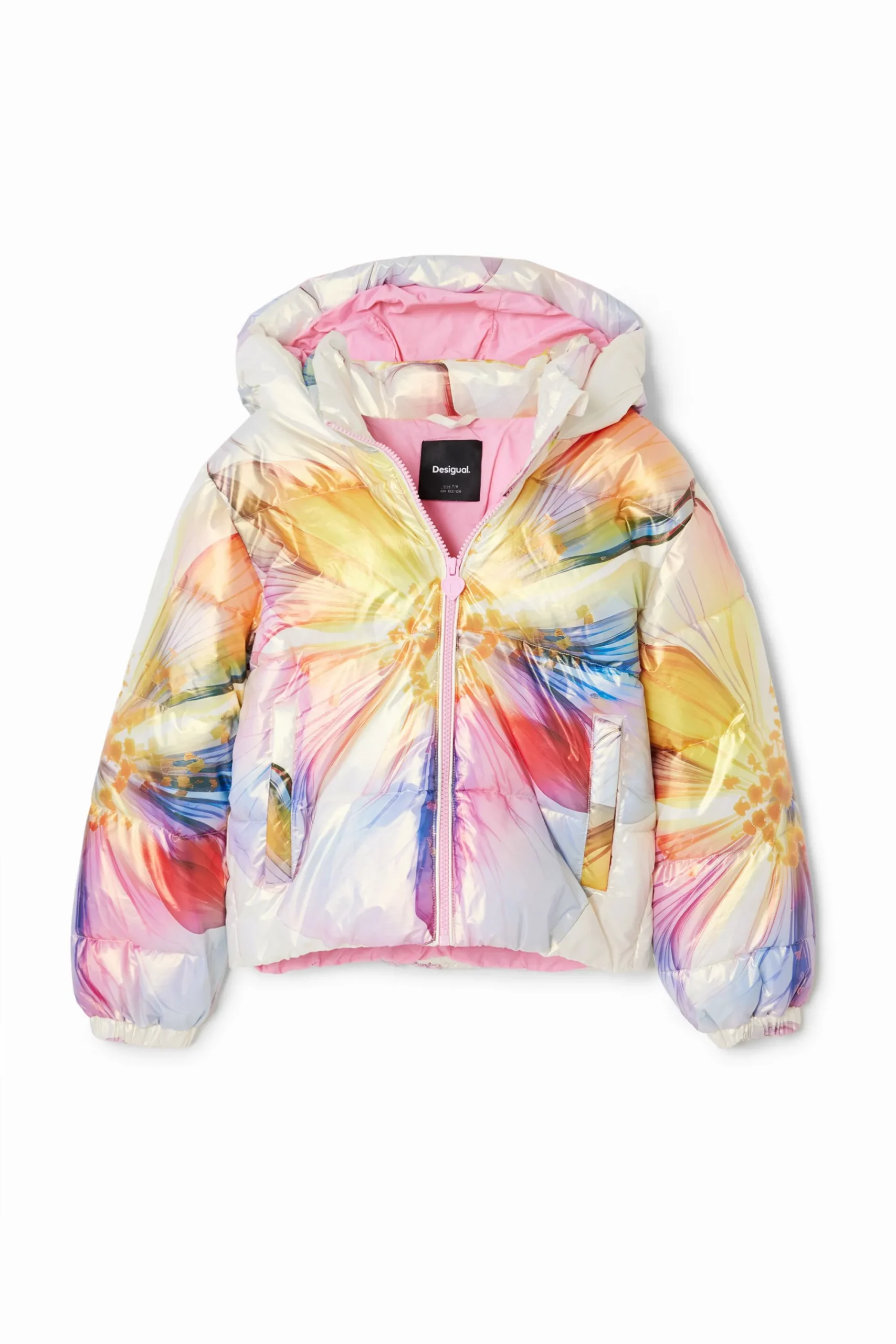 Abrigos Y Chaquetas-Desigual Abrigo floral metalizado