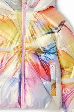 Abrigos Y Chaquetas-Desigual Abrigo floral metalizado