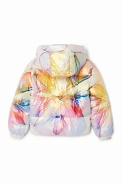 Abrigos Y Chaquetas-Desigual Abrigo floral metalizado
