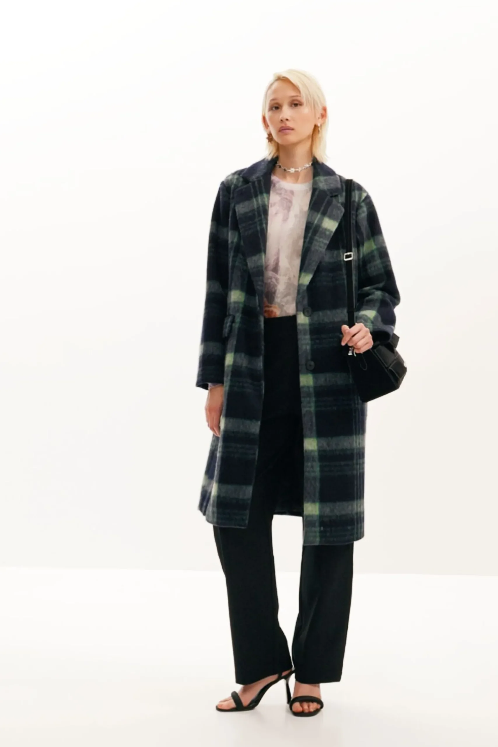 Abrigos Y Chaquetas-Desigual Abrigo largo cuadros