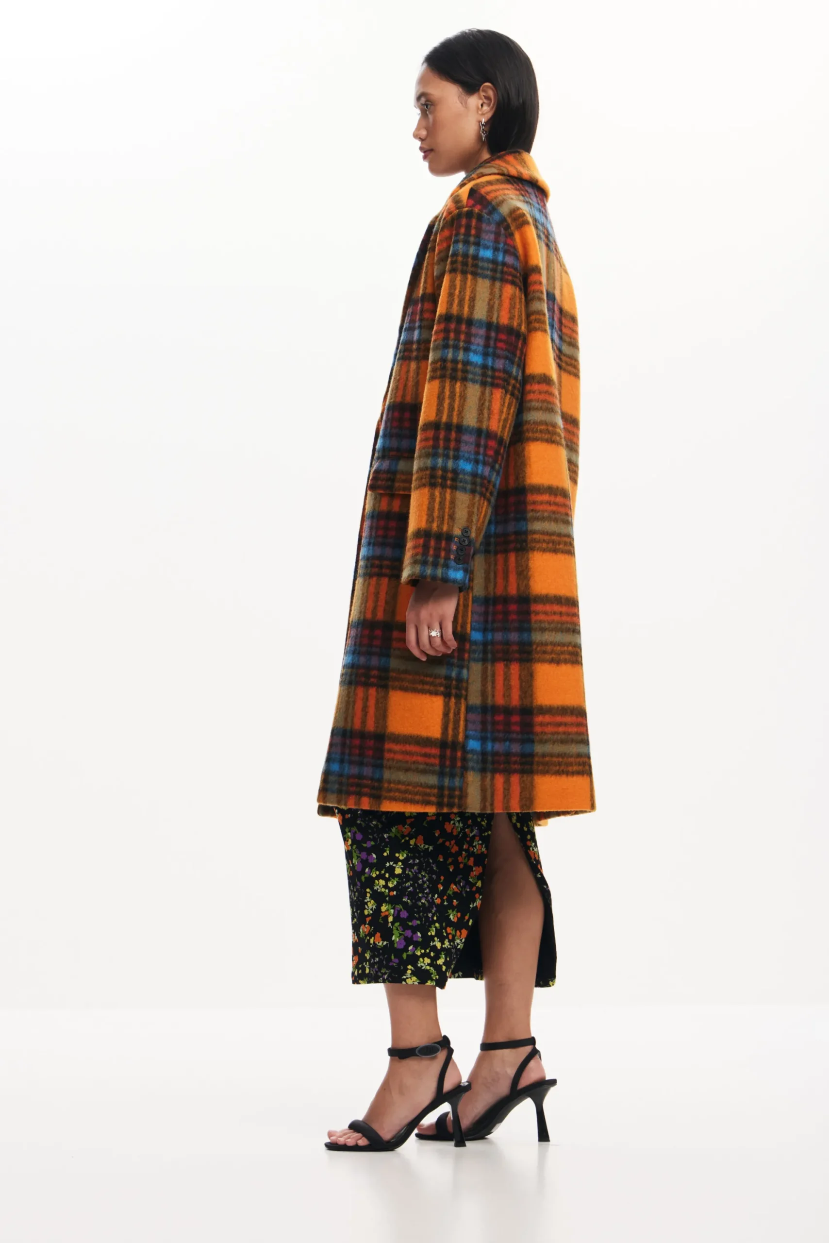 Abrigos Y Chaquetas-Desigual Abrigo largo cuadros