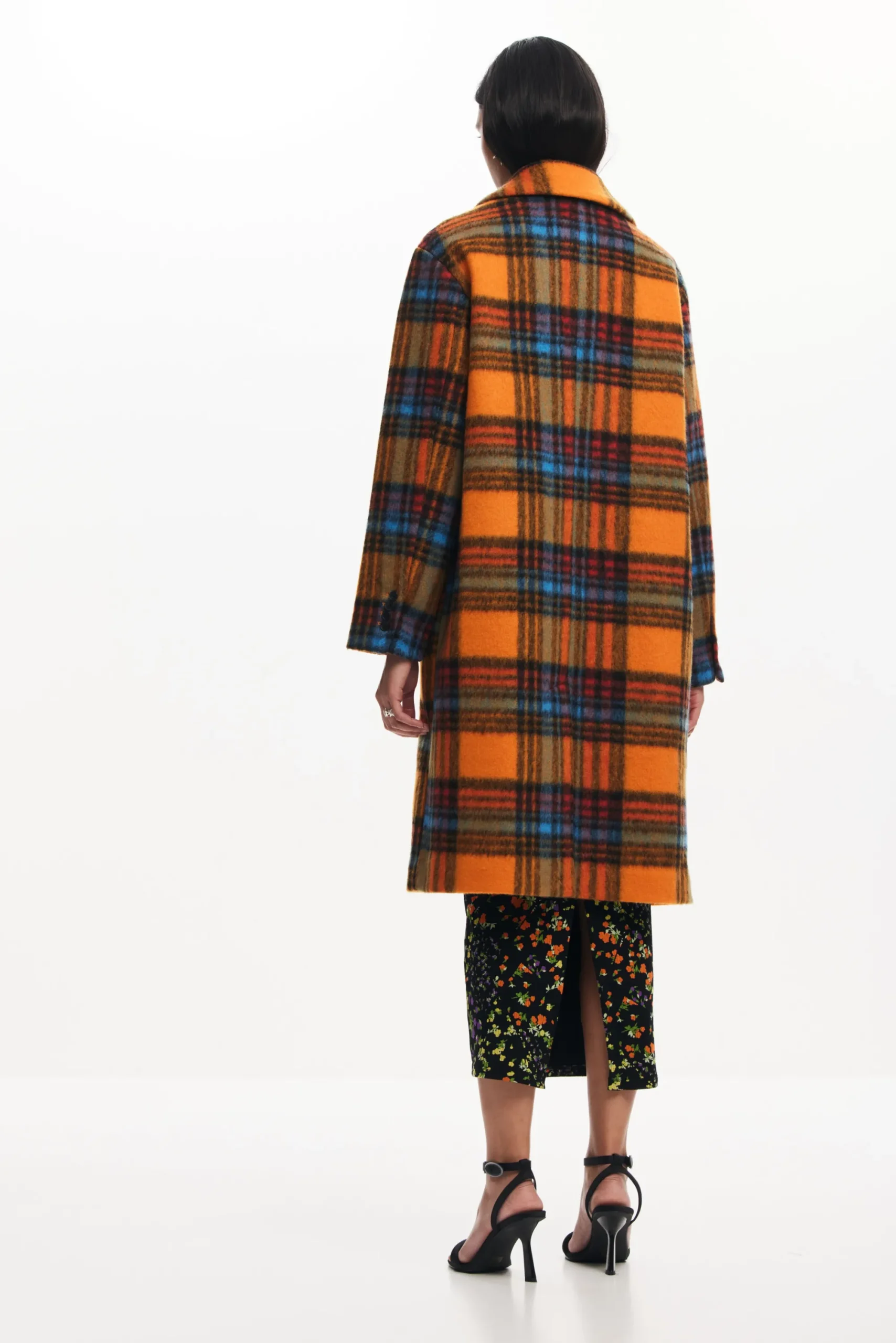 Abrigos Y Chaquetas-Desigual Abrigo largo cuadros