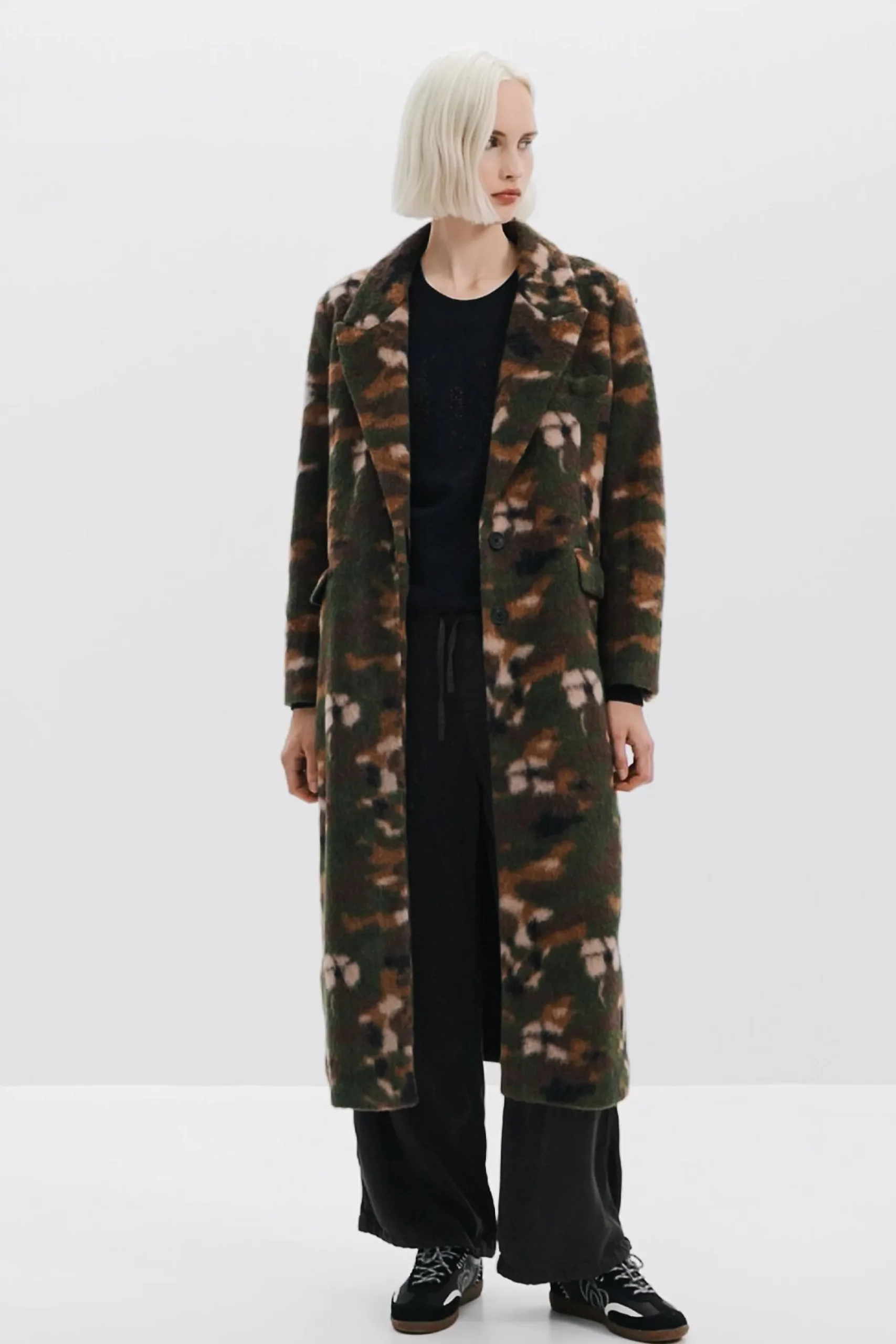 Abrigos Y Chaquetas-Desigual Abrigo largo estampado
