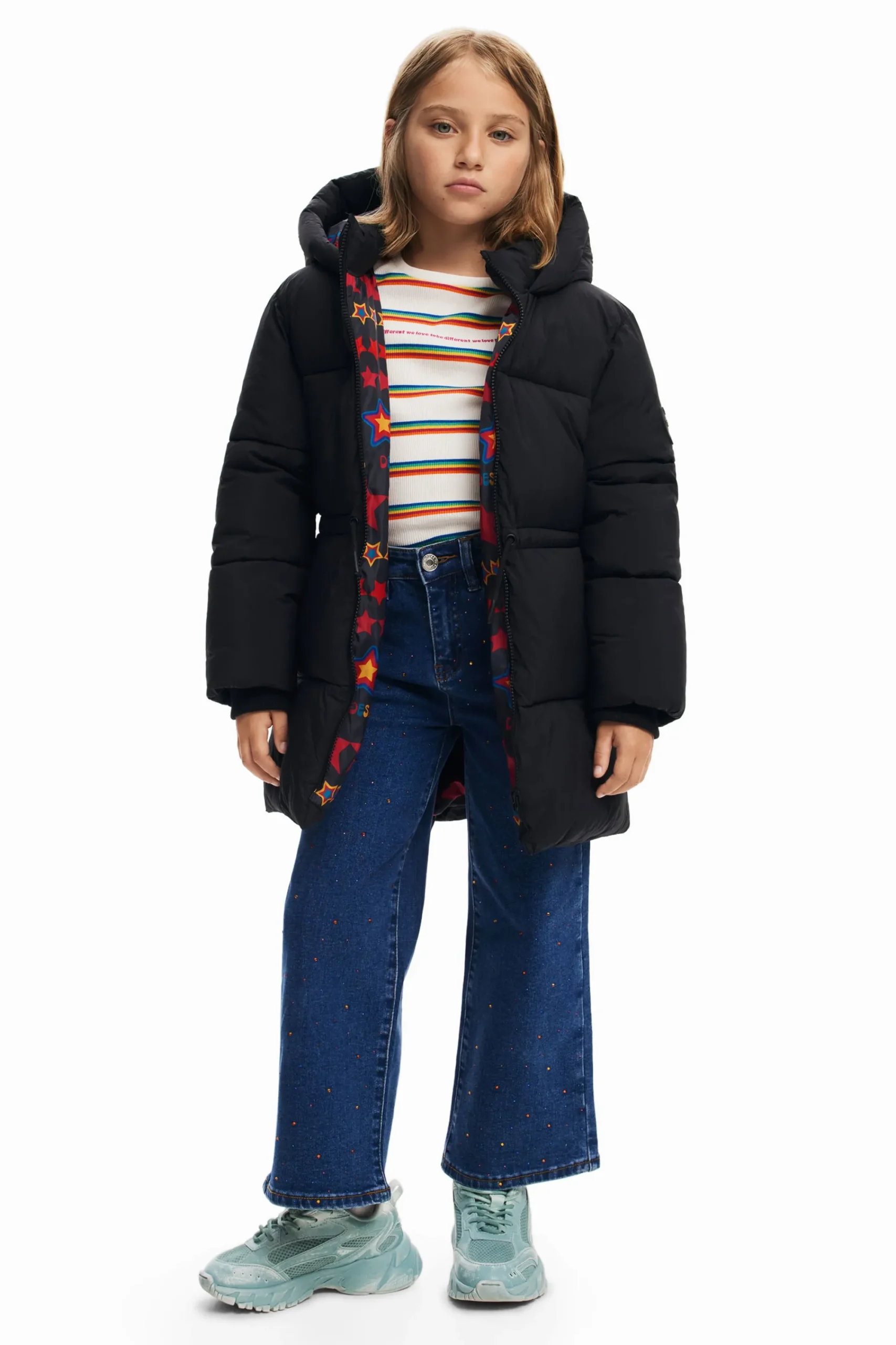 Abrigos Y Chaquetas-Desigual Abrigo largo gran capucha bolsillos