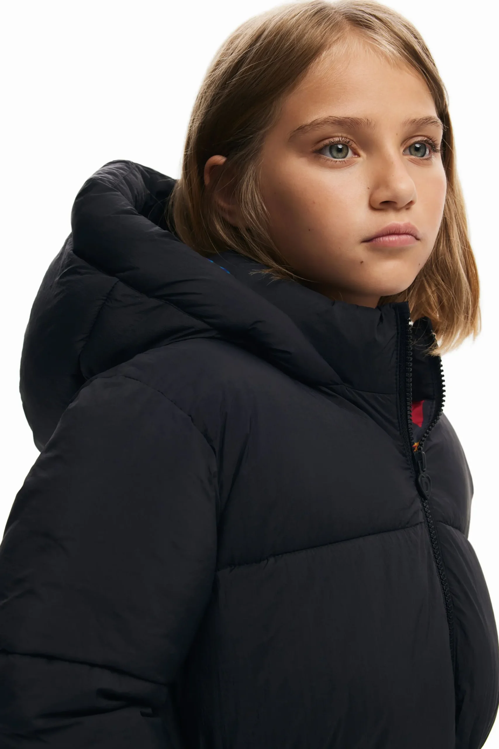 Abrigos Y Chaquetas-Desigual Abrigo largo gran capucha bolsillos