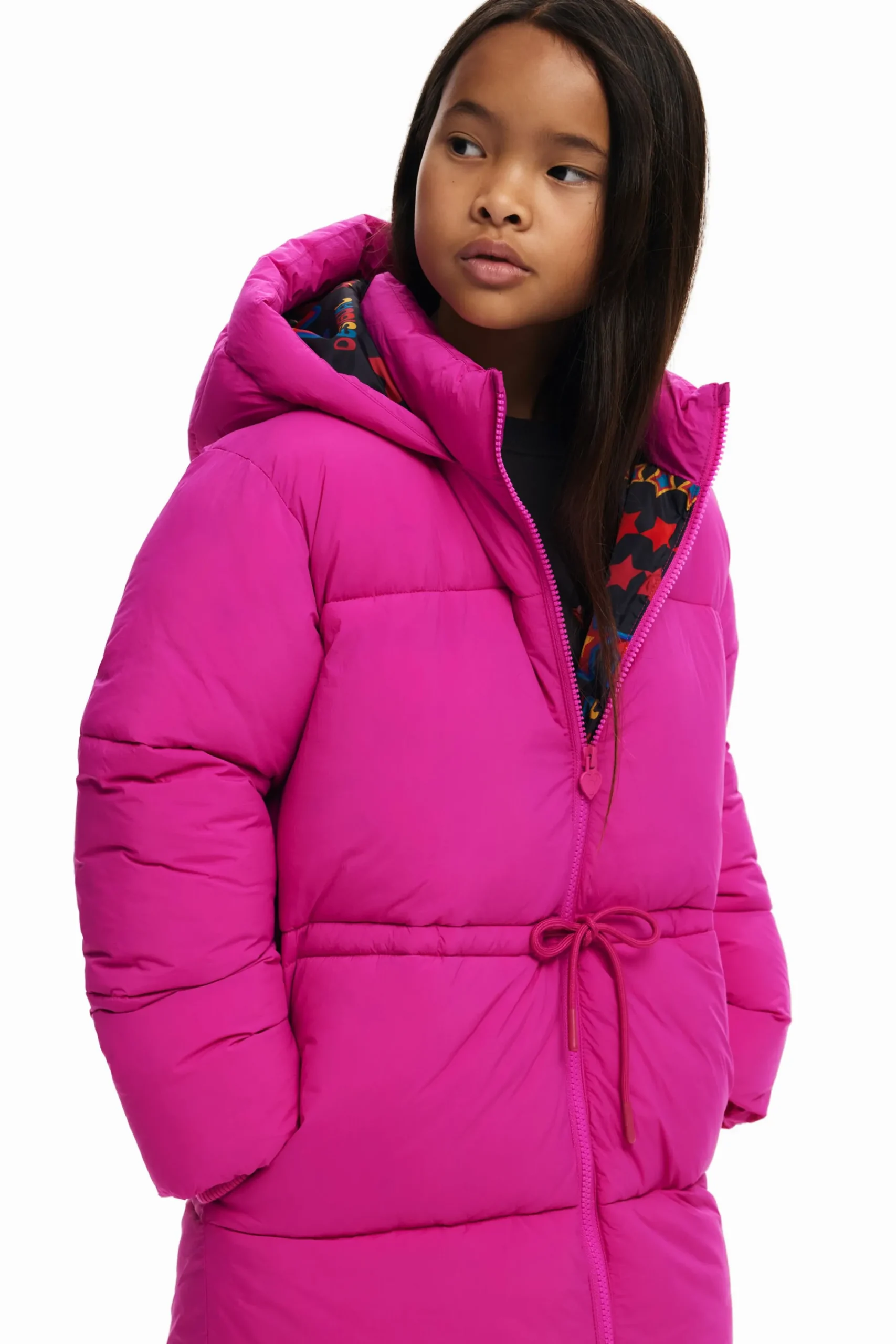 Abrigos Y Chaquetas-Desigual Abrigo largo gran capucha bolsillos