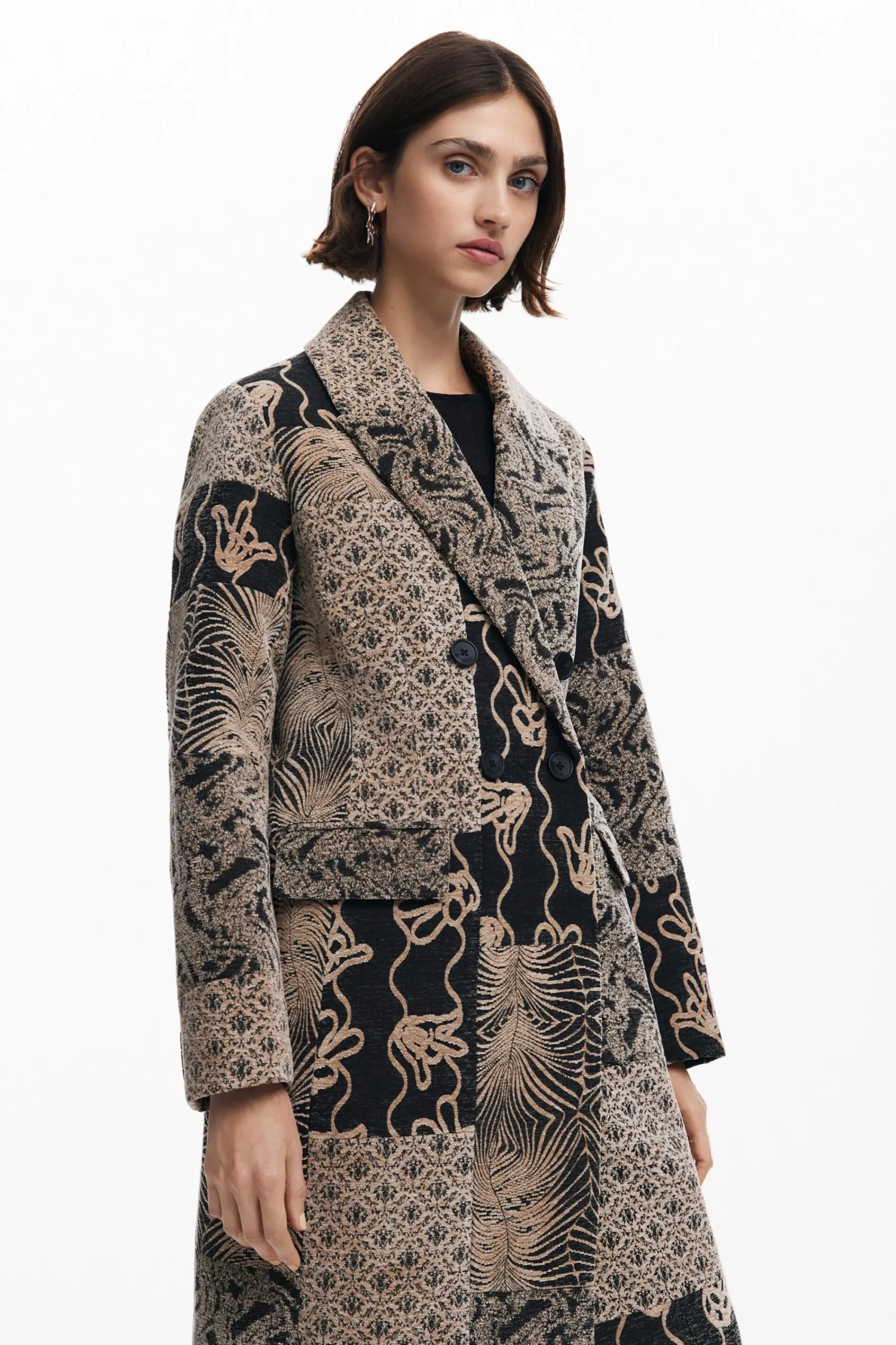Abrigos Y Chaquetas-Desigual Abrigo largo patch