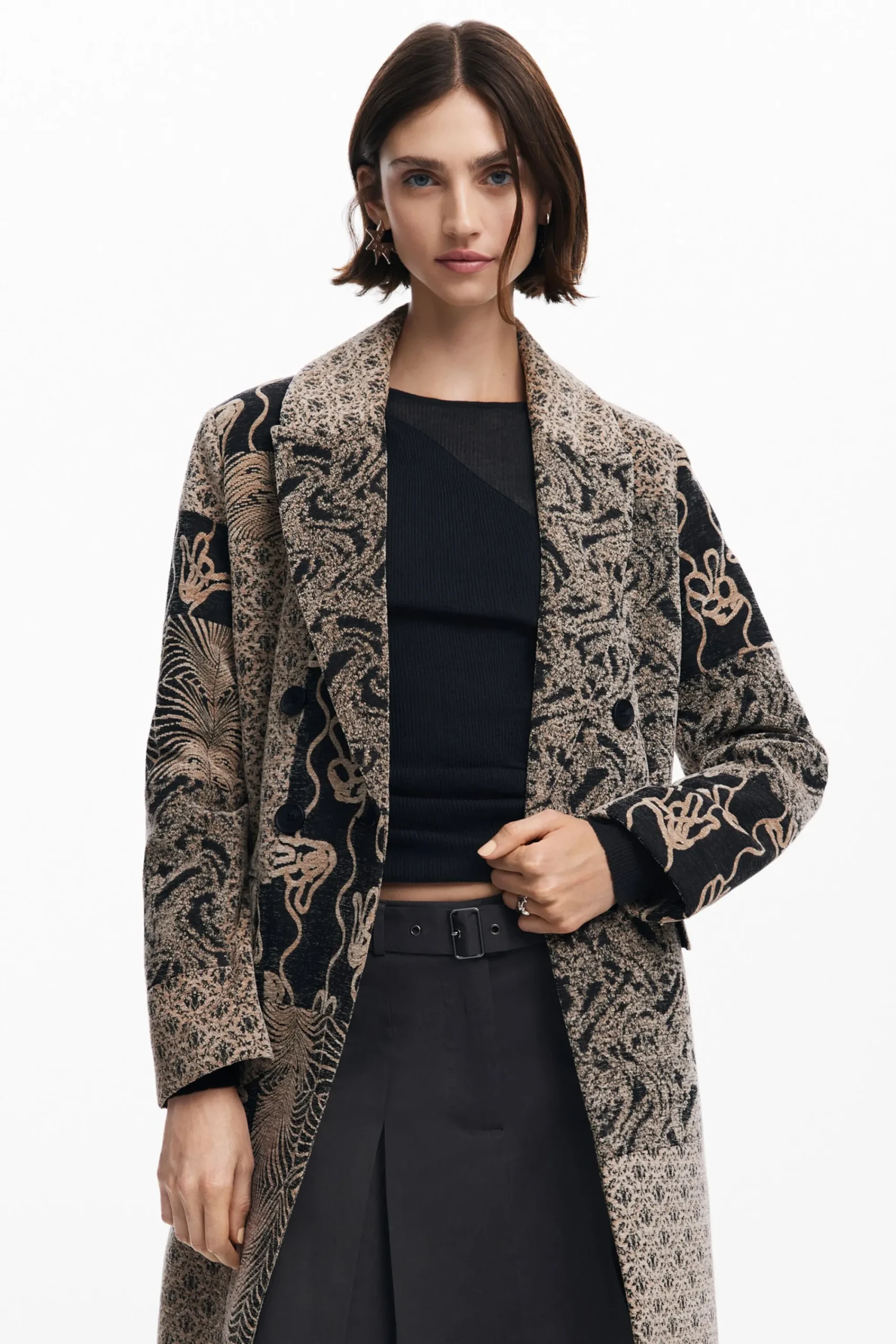 Abrigos Y Chaquetas-Desigual Abrigo largo patch