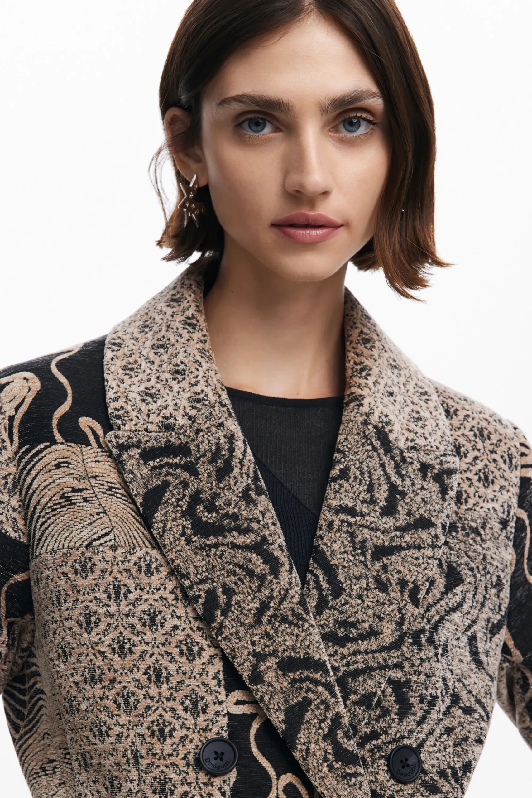 Abrigos Y Chaquetas-Desigual Abrigo largo patch