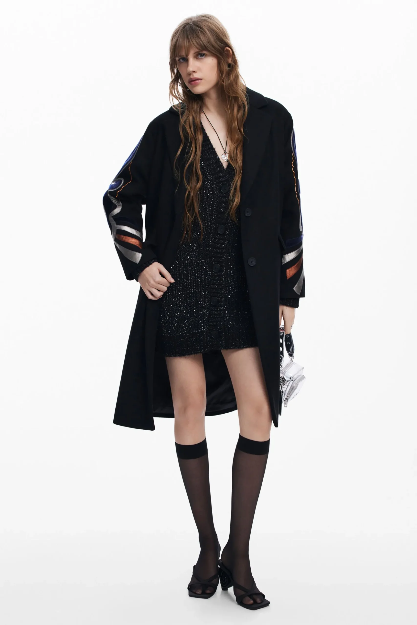 Abrigos Y Chaquetas-Desigual Abrigo mangas estampadas