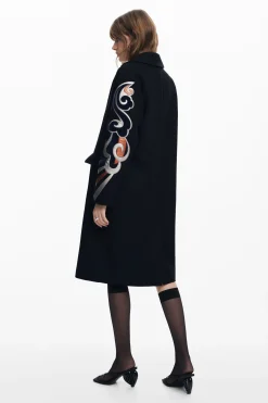 Abrigos Y Chaquetas-Desigual Abrigo mangas estampadas