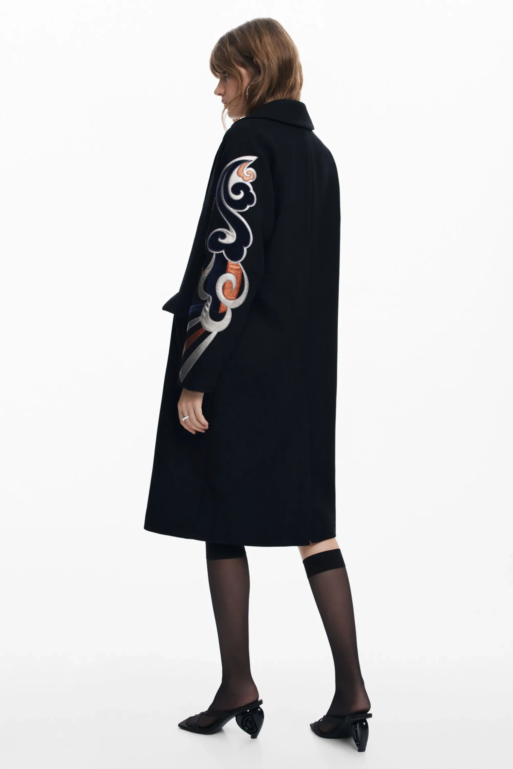 Abrigos Y Chaquetas-Desigual Abrigo mangas estampadas