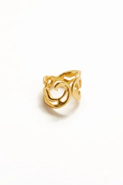 Joyería-Desigual Anillo formas orgánicas baño oro Zalio