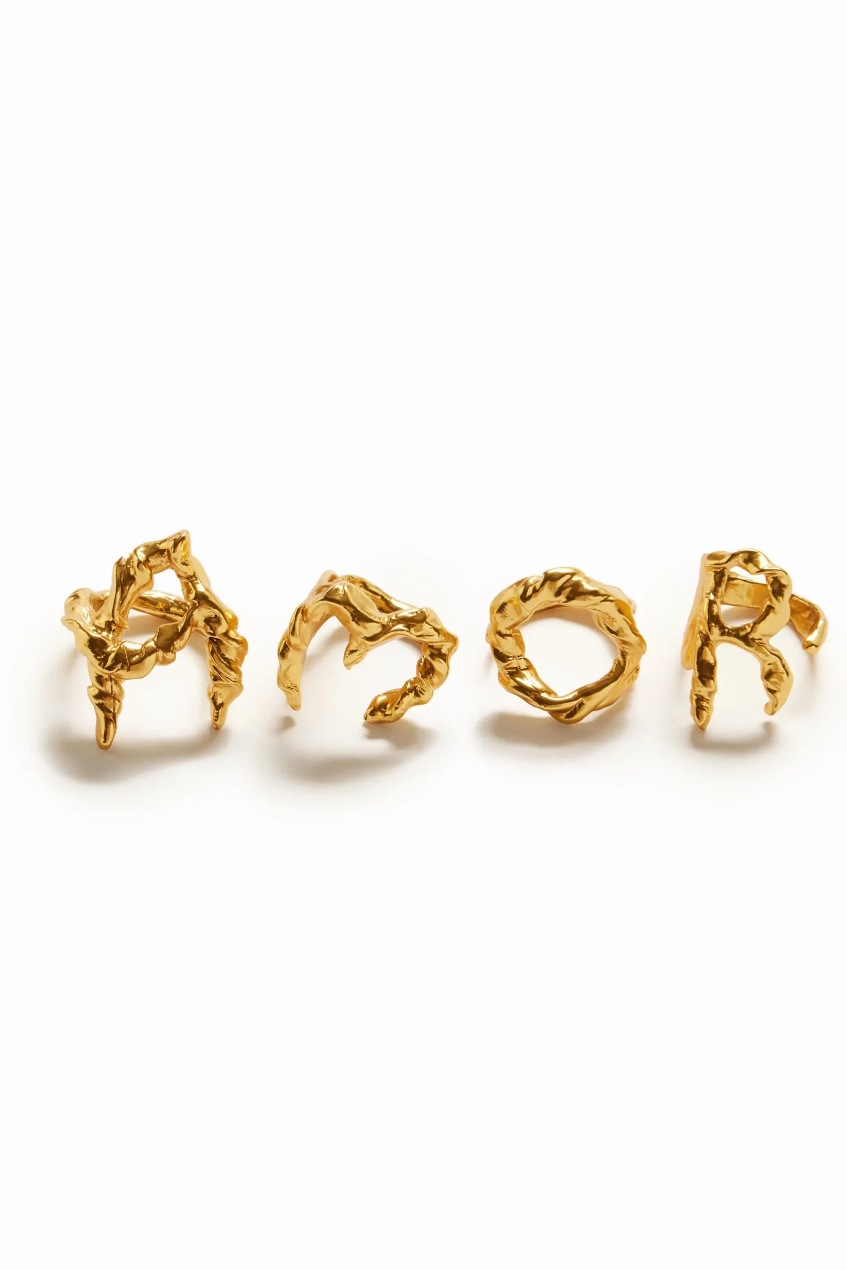 Joyería-Desigual Anillo letra O baño oro Zalio