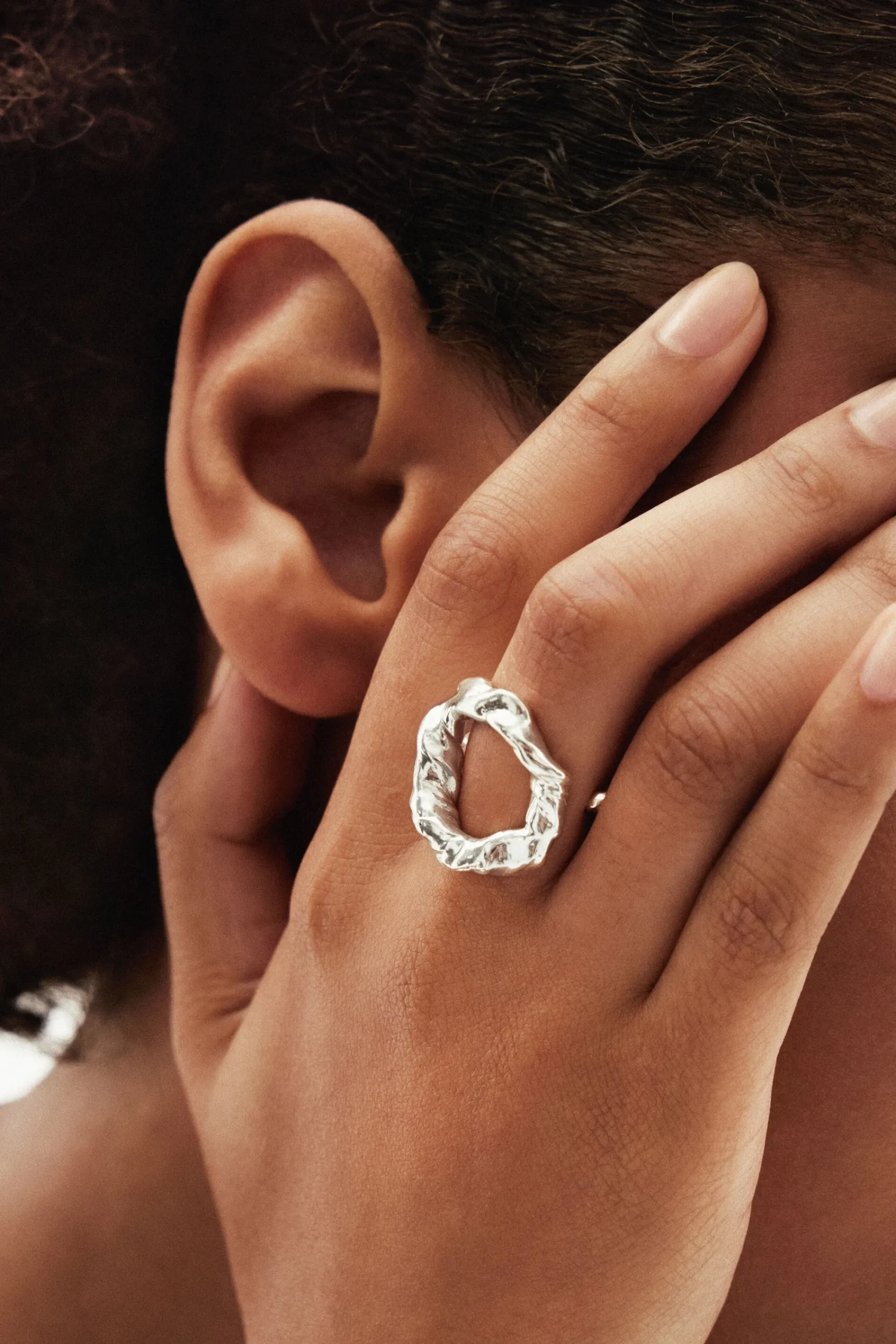 Joyería-Desigual Anillo letra O baño plata Zalio