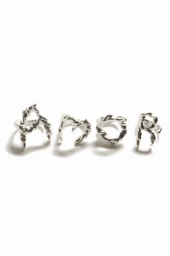 Joyería-Desigual Anillo letra O baño plata Zalio