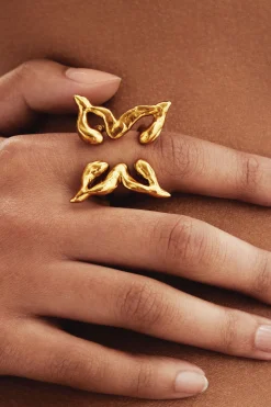 Joyería-Desigual Anillo mariposa baño oro Zalio