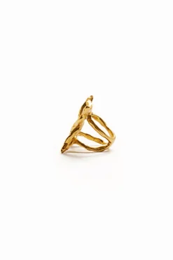 Joyería-Desigual Anillo mariposa baño oro Zalio