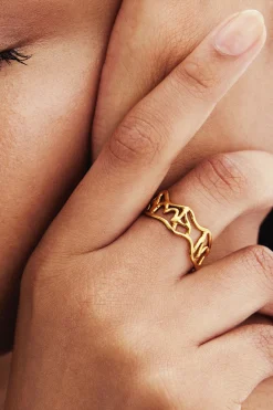 Joyería-Desigual Anillo mensaje baño oro Zalio