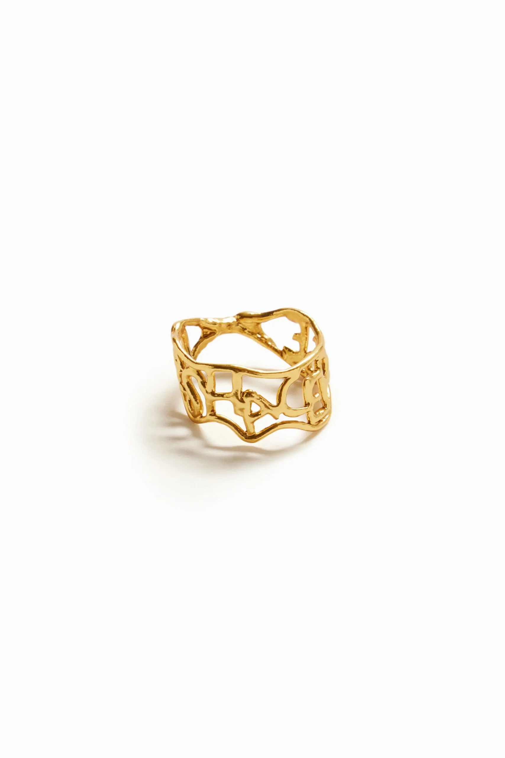 Joyería-Desigual Anillo mensaje baño oro Zalio