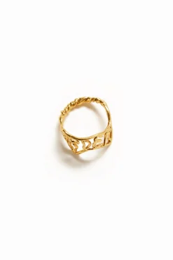 Joyería-Desigual Anillo mensaje baño oro Zalio