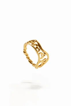 Joyería-Desigual Anillo mensaje baño oro Zalio