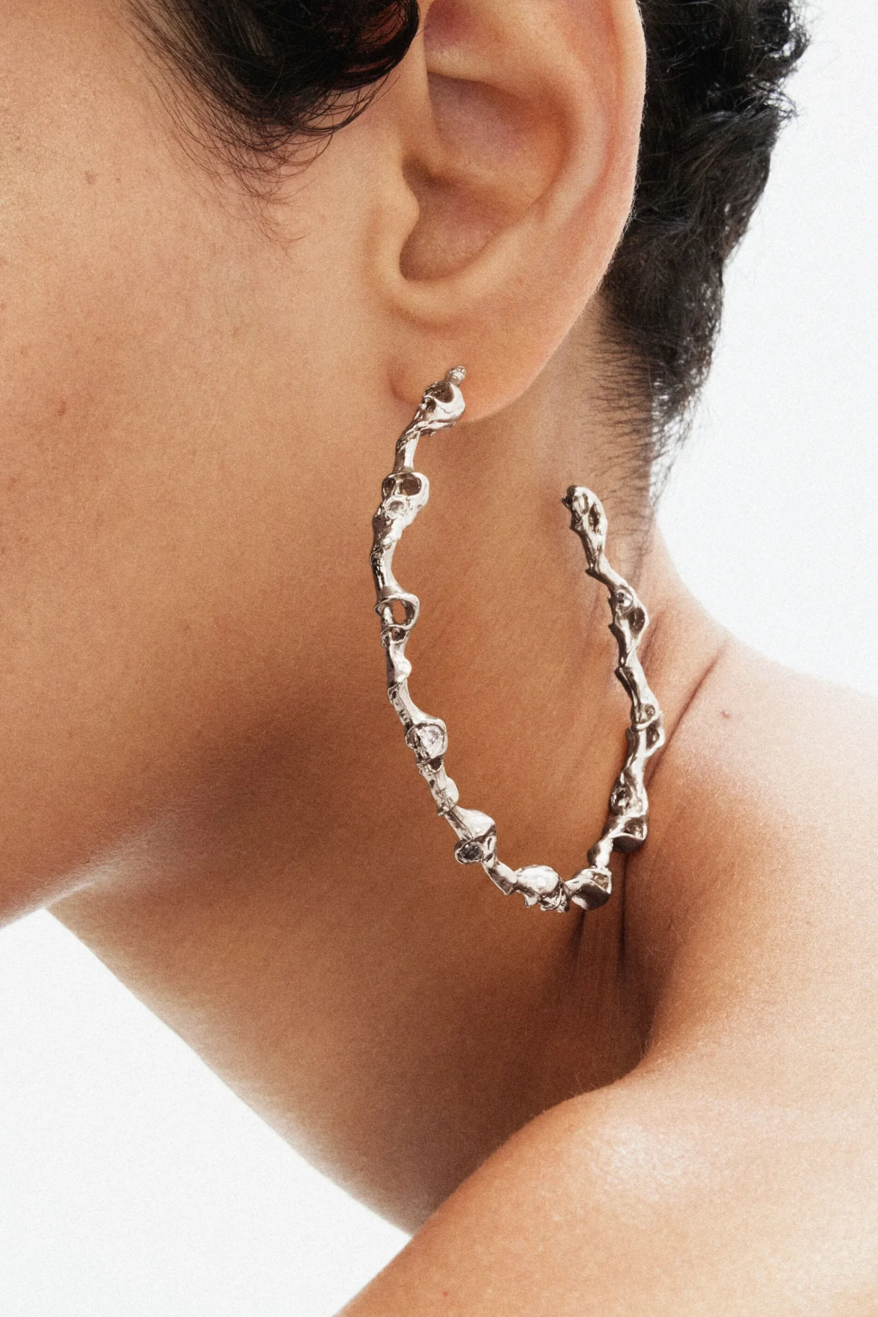 Joyería-Desigual Aros XL baño plata Zalio