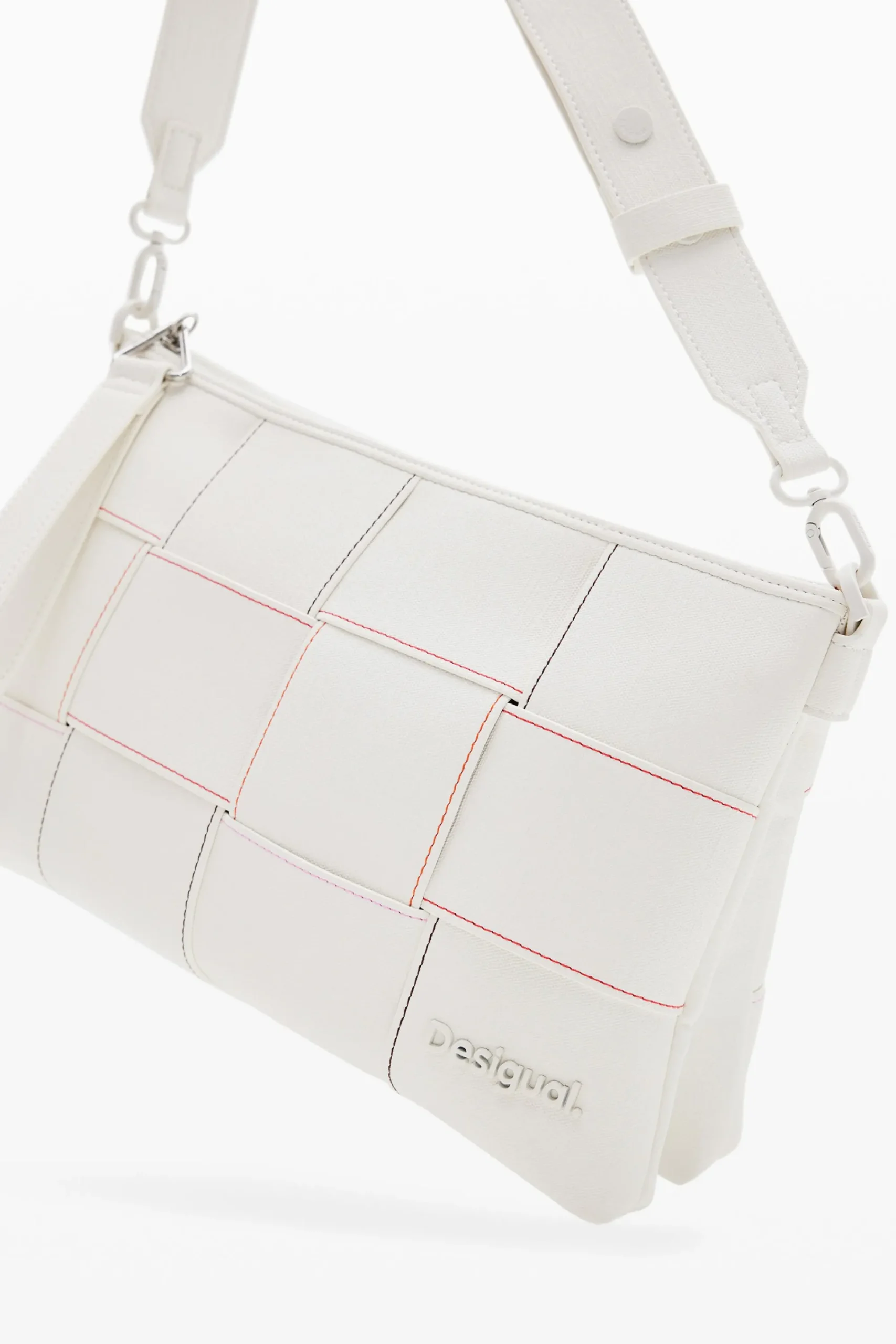 Bolsos-Desigual Bandolera M trenzado pespuntes
