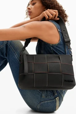 Bolsos|Bolsos Bandolera-Desigual Bandolera M trenzado pespuntes