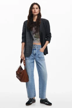 Abrigos Y Chaquetas-Desigual Blazer asimétrica