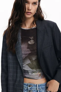 Abrigos Y Chaquetas-Desigual Blazer asimétrica