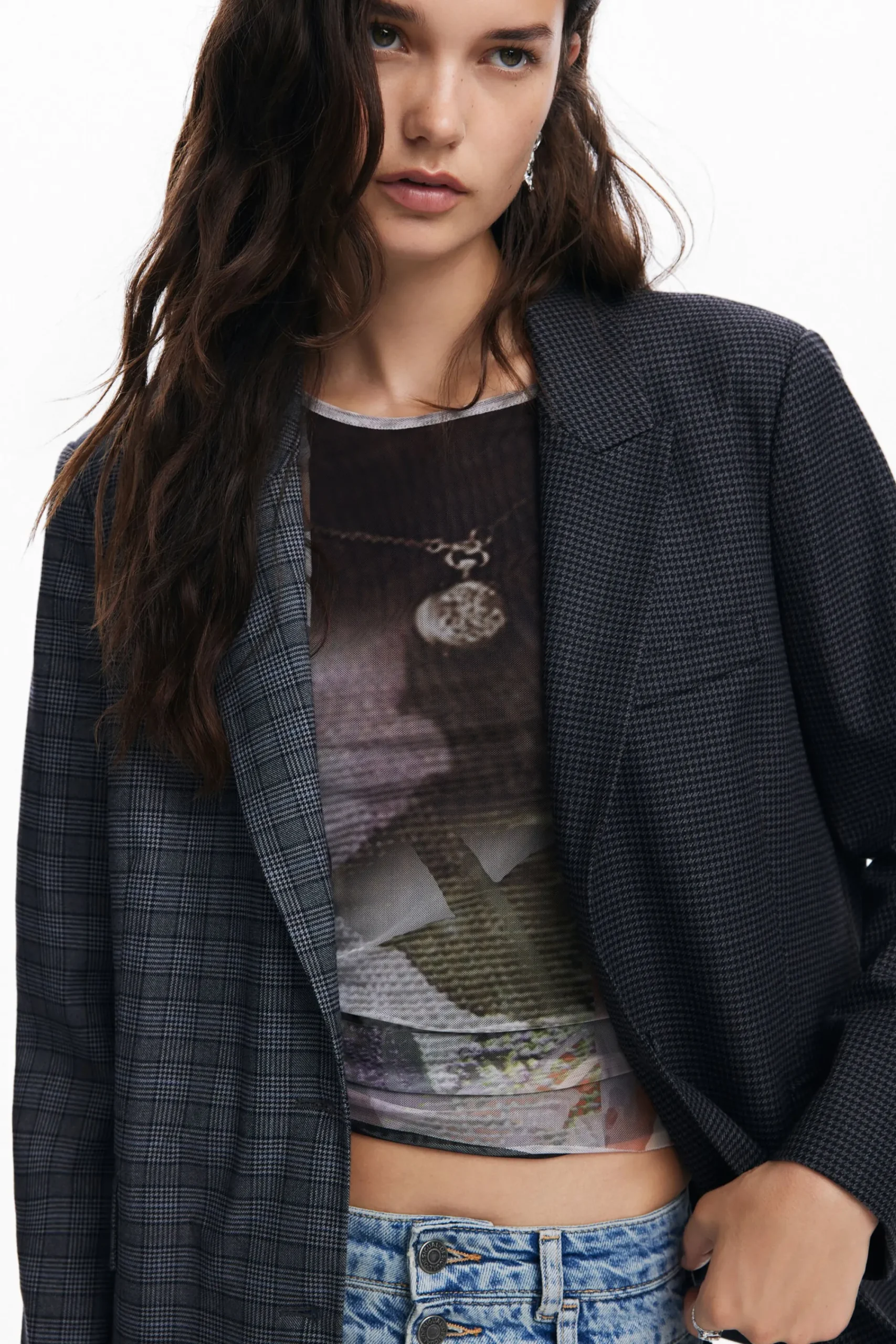 Abrigos Y Chaquetas-Desigual Blazer asimétrica