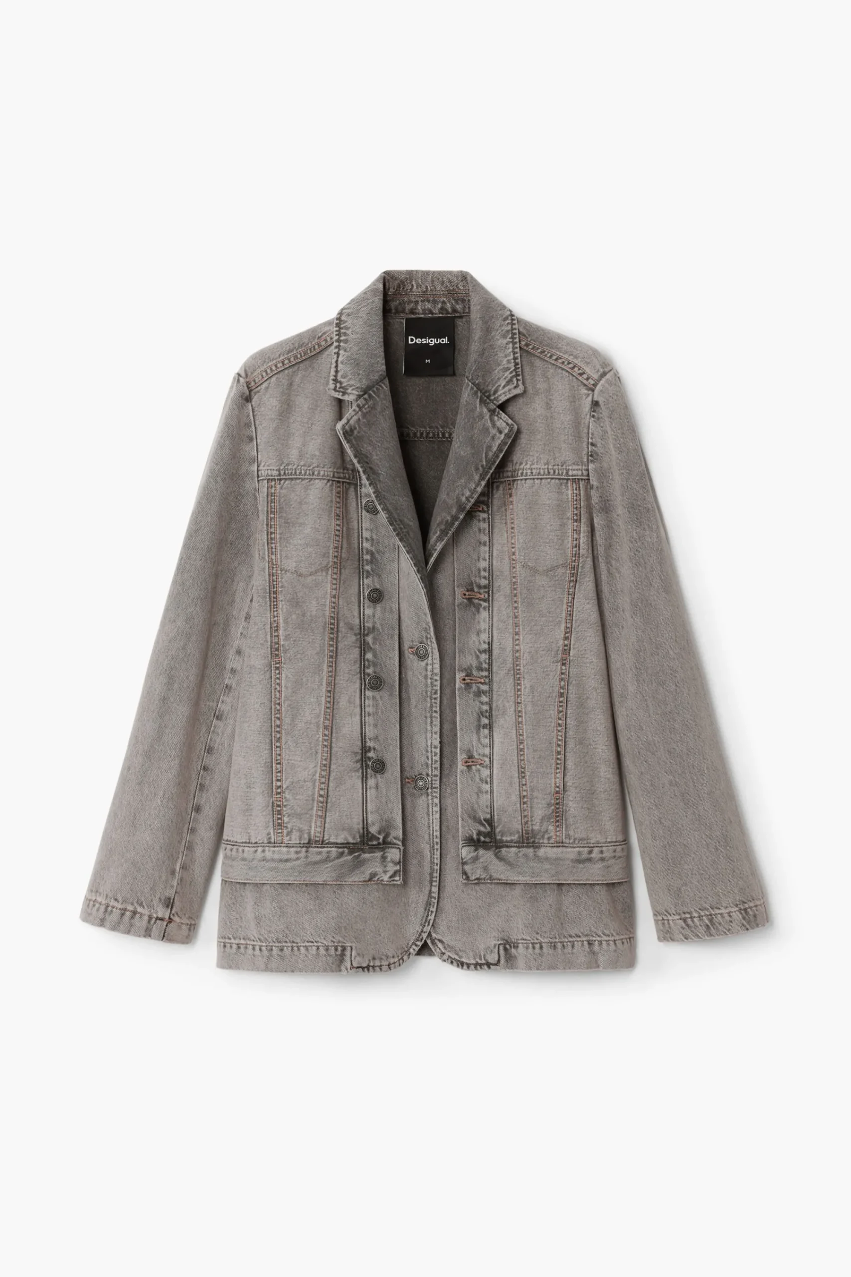 Abrigos Y Chaquetas-Desigual Blazer denim desgastado