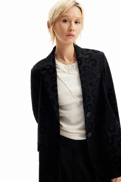 Abrigos Y Chaquetas-Desigual Blazer flocado geométrico