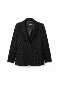 Abrigos Y Chaquetas-Desigual Blazer flocado geométrico